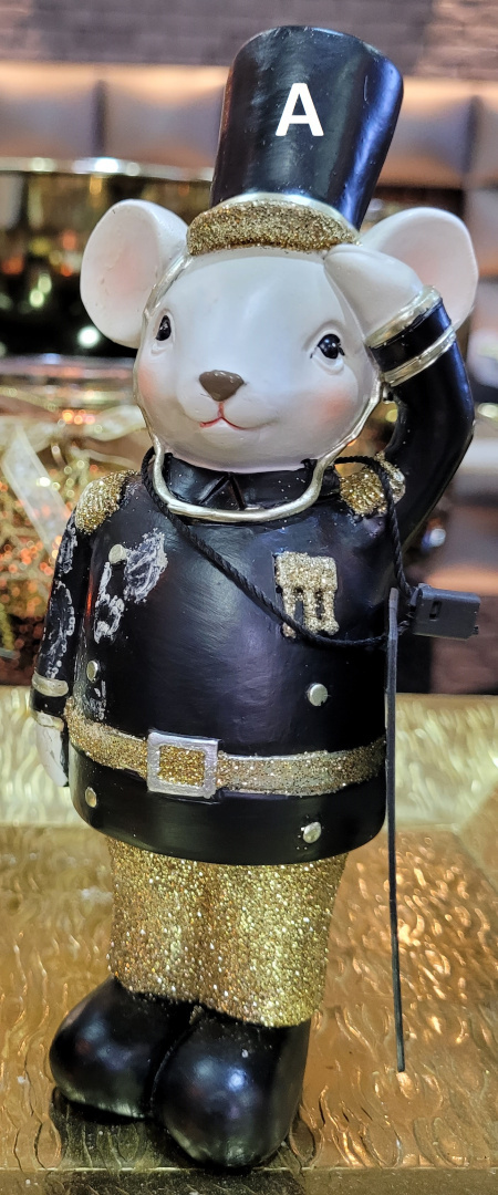 Myszka ceramiczna czarna 17cm w cylindrze 2wzory (NB0531)-20%