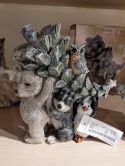 Zwierzęta ceramiczne 17cm oszronione z choinką 2wzory (020850)