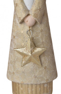 Figurka ceramiczna Mikołaj złoty z metalową gwiazdką (3563)