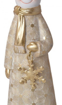 Figurka ceramiczna bałwanek złoty z metalową gwiazdką (3556)