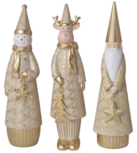 Figurka ceramiczna bałwanek złoty z metalową gwiazdką (3556)