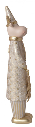 Figurka ceramiczna renifer złoty z metalową choinką (3560)