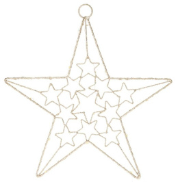 Gwiazda metalowa LED złoty brokat duża (TX1M40Z-51G)
