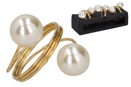 Kpl. 3 obrączki złote na serwetkę z perłami (RH9160-17)
