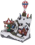 Scenka LED Mikołaj w balonie i ruchoma karuzela grająca (ACD003010)
