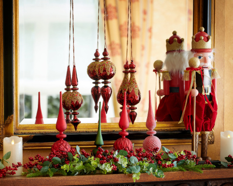 Szpic szkl. rustykalny czerwony 31cm fi 8cm 3wz. (170008) zb.12