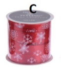 Tasiemka na szpuli świąteczna czerwona 1x500cm 6wzorów(053944)