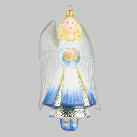 Bombka Komozja: Anioł biało niebieska sukienka (4634K03)