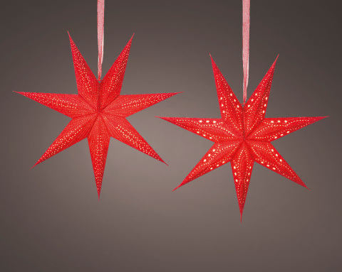 Gwiazda papierowa lampa czerwony welur 2 wzory(484563)