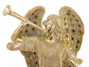 Anioł złoty z surmą ozdobne skrzydła (141347)