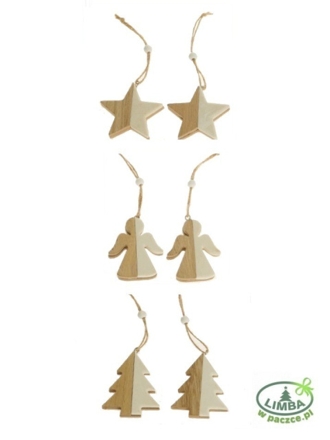 Kpl. dwóch zawieszek drewnianych 3wzory (TG43696)-40%