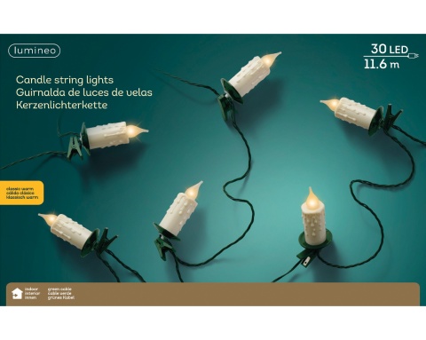 Kpl. 30 świeczek 30LED na klipsie (490833)