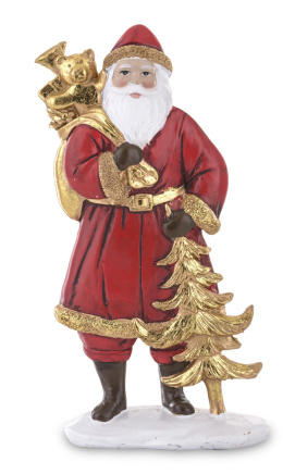 Mikołaj płaski stojący z choinką i prezentami (139545)