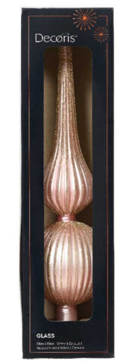 Szpic szklany dekorowany jasno różowy (170134)