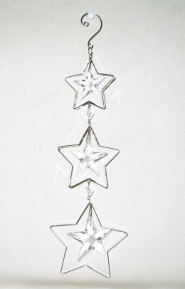 Zawieszka 3 gwiazdki metalowe z akrylowymi gwiazdkami (PS0309)