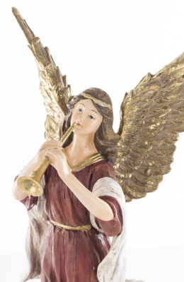 Anioł bordowy z surmą poliresing (147957)