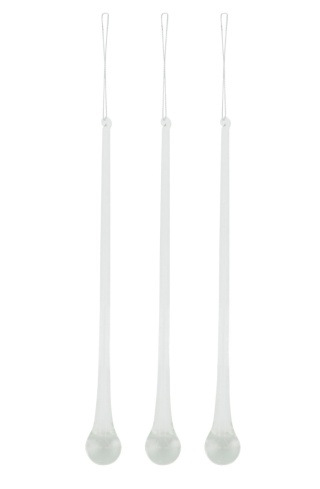 Kpl. 3 sopli szklanych 20cm (100098)-20%