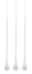 Kpl. 3 sopli szklanych 25cm (100099)-30%