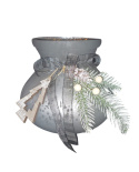 Lampion szklany perła nakrapiany z dekoracją (WT0113)