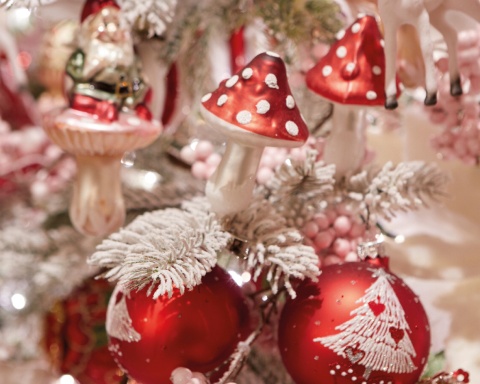 Muchomorki szklane na klipsie płaskie kpl 3szt (129241)