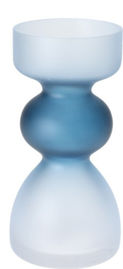 Wazonik/świecznik szklany niebiesko-granatowy (090895)