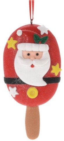 Zawieszka "cukierkowa" lody na patyku z Mikołajem (090649)-20%