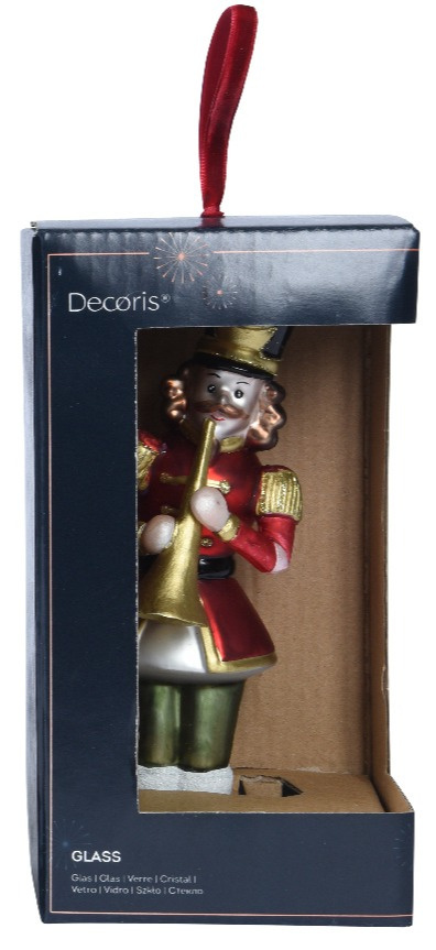 Bombka szklana vintage: Żołnierz z trąbką (121567)