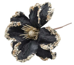 Kwiat czarny welur złoty brokat (CV29901-8)