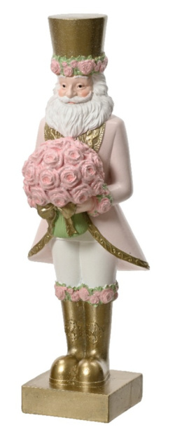 Nutcracker 30cm różowy z bukietem róż poliresing (531192)