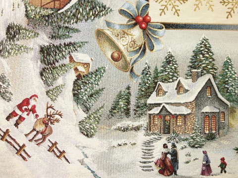 Obrus gobelinowy Świąteczne miasteczko 140x240cm (SW247)