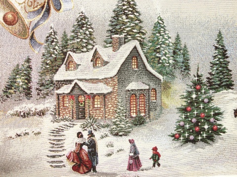 Obrus gobelinowy Świąteczne miasteczko 140x240cm (SW247)