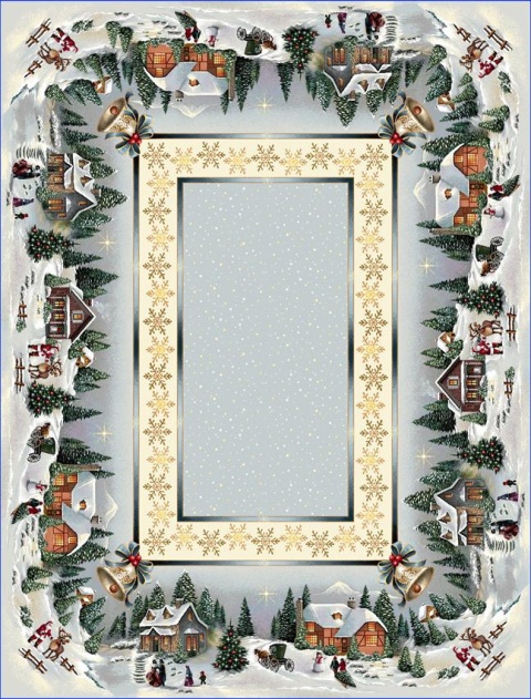 Obrus gobelinowy Świąteczne miasteczko 140x240cm (SW247)