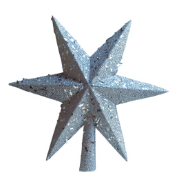 Gwiazda na czub srebrna duża brokatowa(O)