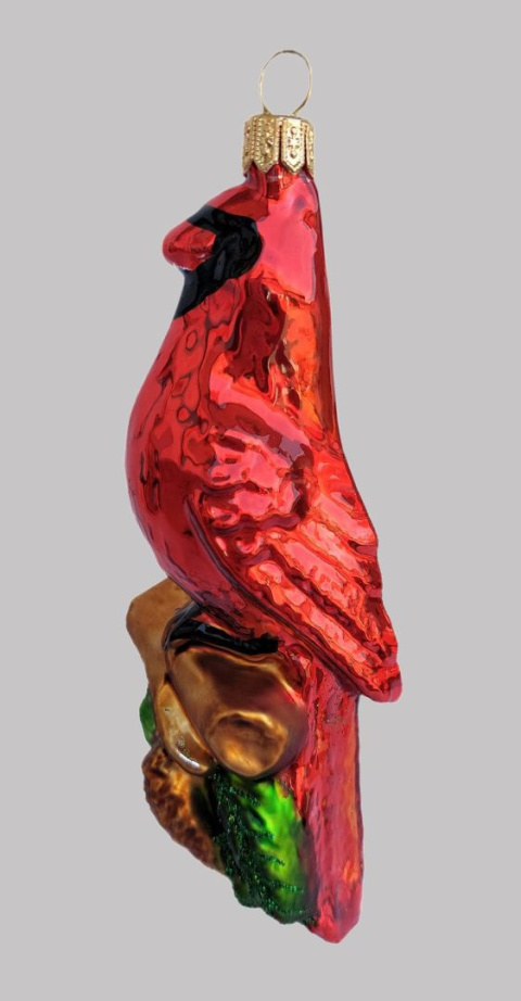 Bombka formowa: Ptaszek kardynał czerwony (208) SZW