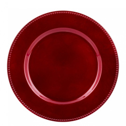 Talerz plexi bordowy ozdobny brzeg (160239)