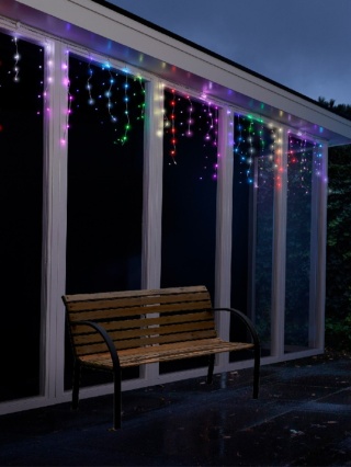 Kurtyna sople RGB 105LED dł.2,8m hx60cm z efektami kolorowa (490813) pilot timer