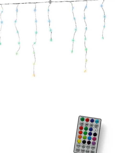 Kurtyna sople RGB 105LED dł.2,8m hx60cm z efektami kolorowa (490813) pilot timer