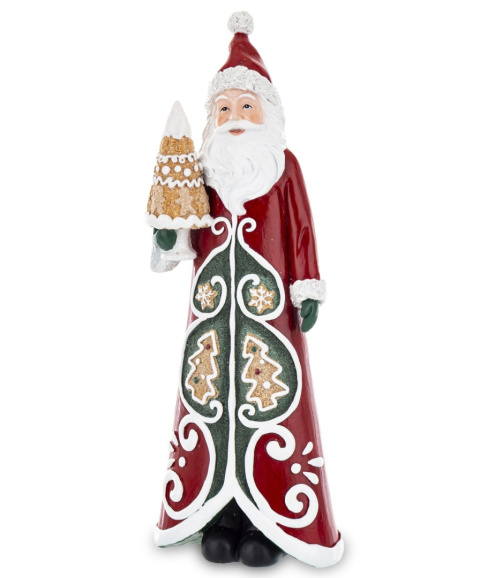 Mikołaj ceramiczny "piernikowy" 31cm z choinką (165352)