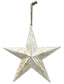 Metal star 60cm gold white rubbed large (MK0507)-20%