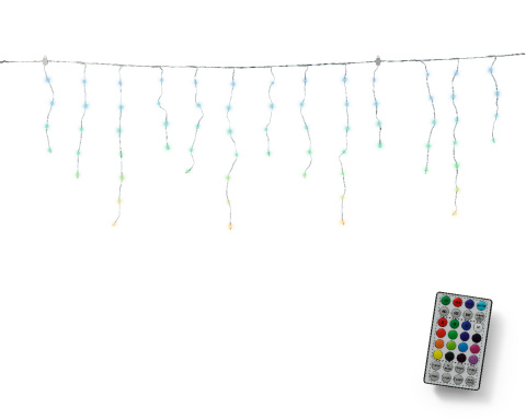 Kurtyna sople RGB 212LED dł.5,8m hx60cm z efektami kolorowa (490814) pilot timer