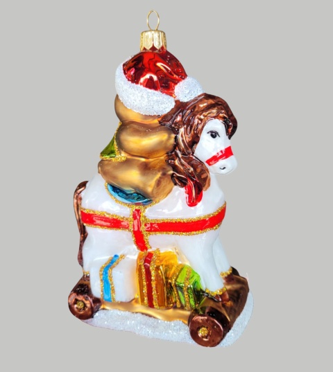 Bombka formowa: Miś na koniku (79) SZ