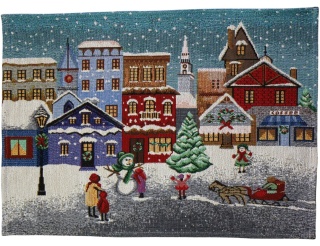 Podkładka basic gobelin 33x48cm Domki niebieskie (974)-10%