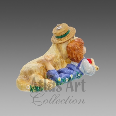 Atlas Art Bauble: Dog with a Girl (00800AA)