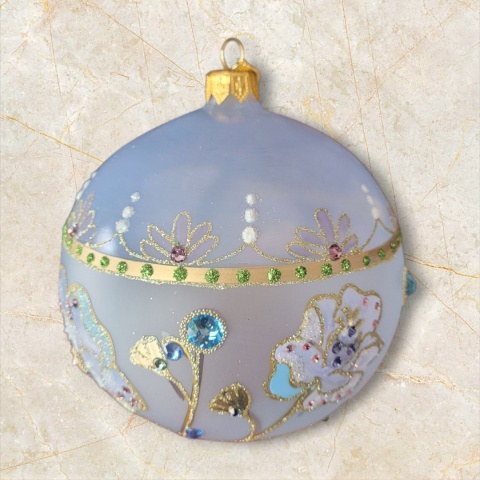 Bombka GlitterLab: Fi 110mm nylonka matowa błękitna łąka (4460BL)