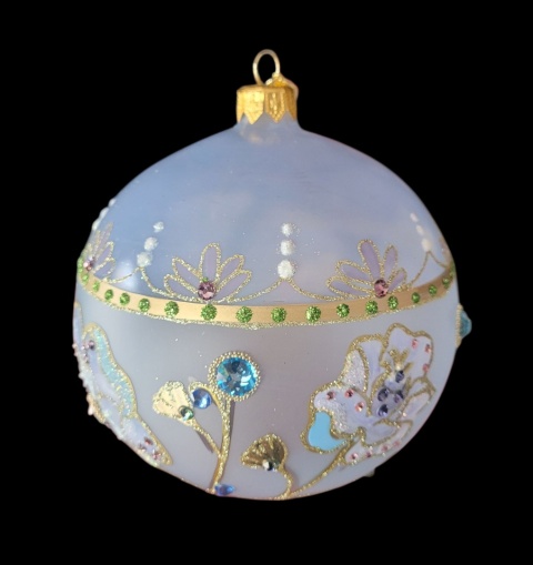 Bombka GlitterLab: Fi 110mm nylonka matowa błękitna łąka (4460BL)