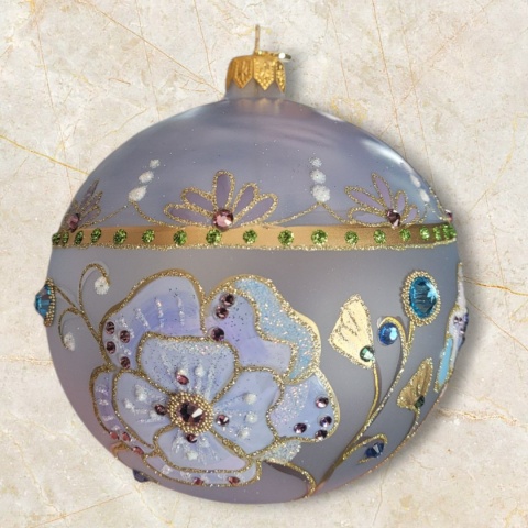 Bombka GlitterLab: Fi 110mm nylonka matowa błękitna łąka (4460BL)