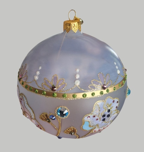 Bombka GlitterLab: Fi 110mm nylonka matowa błękitna łąka (4460BL)