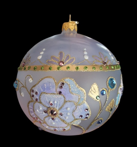 Bombka GlitterLab: Fi 110mm nylonka matowa błękitna łąka (4460BL)