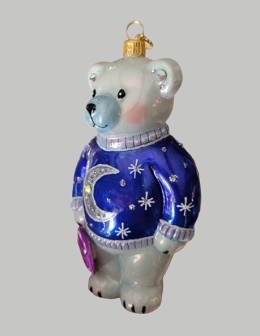 Bombka GlitterLab: Miś w sweterku z poduszką (4015SPI)