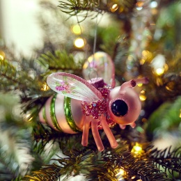 Bombka szklana owad brokatowy (125077)
